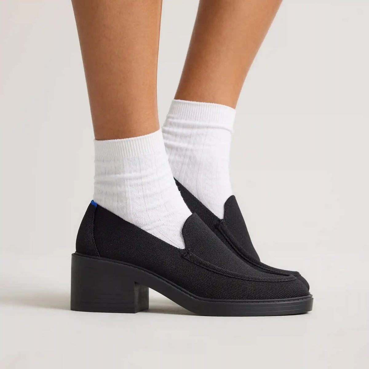 The Block Heel Loafer - Black