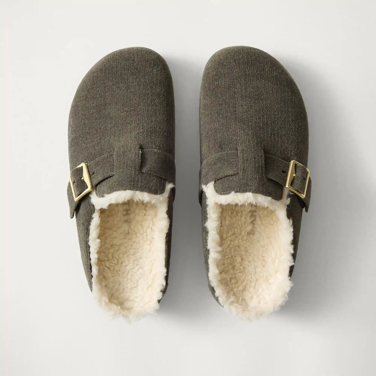 The Teddy Buckle Clog - ReVelvet™ Olive